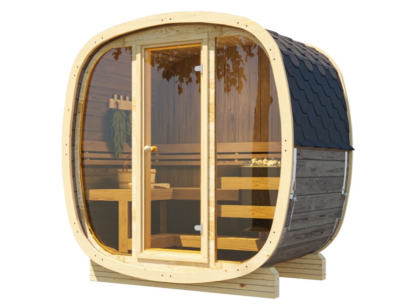 UKU 130 thermowood outdoor cube sauna for 3-4 people